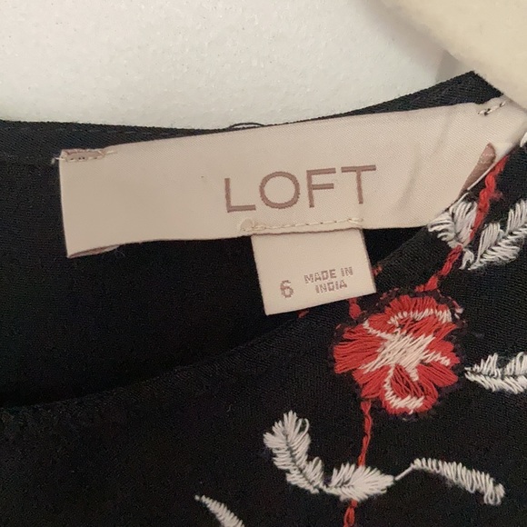 LOFT Black embroidered dress - Picture 5 of 10